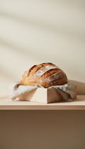 Artisan Sourdough Loaf on Linen Napkin